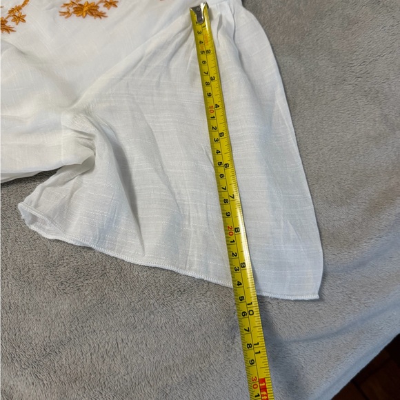 J Gee Elegant White Midi Dress with Orange Floral Accents nwt - Picture 9 of 12